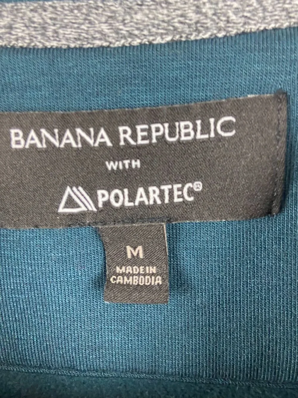 Banana Republic x Polartec Teal Blue Sweatshirt Size Medium Lightweight Outdoor